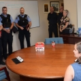 Three Special Constable get their BPS Badges from Deputy Chief Callaghan on August 20, 2019.